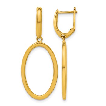 Herco 14K Polished Fancy Oval Hinged Dangle Earrings