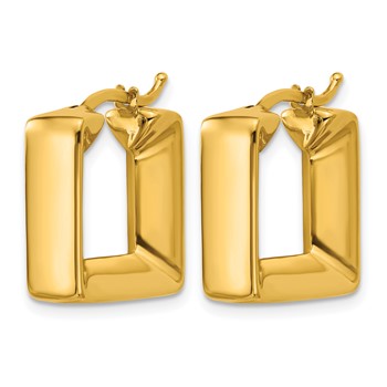 Herco 14K Polished 6.4mm Square Hoop Earrings — alternate view