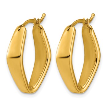 Herco 14K Polished Fancy Tapered Navette Hoop Earrings — alternate view