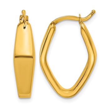 Herco 14K Polished Fancy Tapered Navette Hoop Earrings