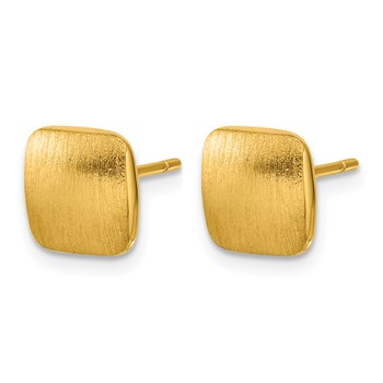 Herco 14K Polished and Brushed Square Post Earrings — alternate view