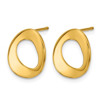 Herco 14K Polished Contoured Circle Post Earrings — alternate view