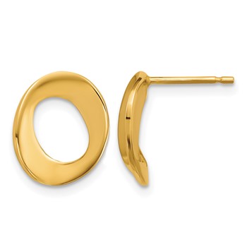 Herco 14K Polished Contoured Circle Post Earrings