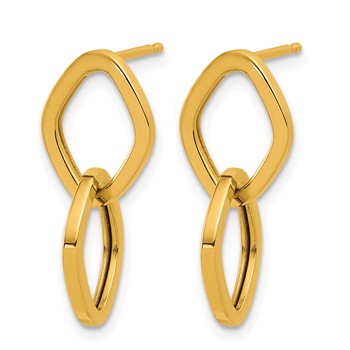 Herco 14K Polished Navette Link Post Dangle Earrings — alternate view