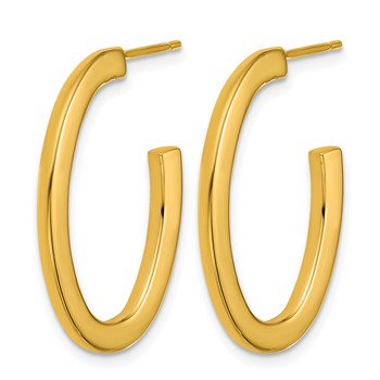 Herco 14K Polished 2.0mm Oval Post J-Hoop Earrings — alternate view