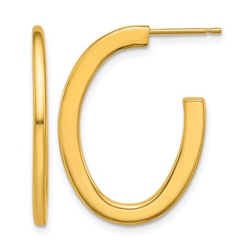 Herco 14K Polished 2.0mm Oval Post J-Hoop Earrings