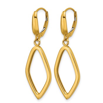Herco 14K Polished Fancy Navette Leverback Dangle Earrings — alternate view