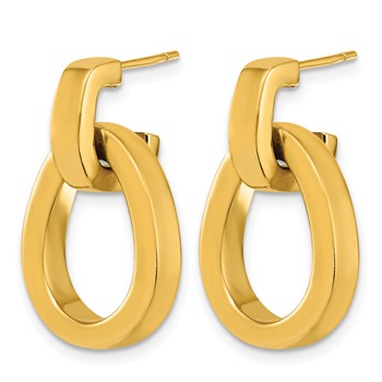 Herco 18K Polished Fancy Teardrop Post Dangle Earrings — alternate view