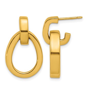 Herco 18K Polished Fancy Teardrop Post Dangle Earrings