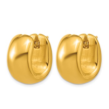 Herco 14K Polished Puffed and Tapered Oval Hoop Earrings — alternate view