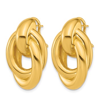 Herco 14K Polished Intertwined Ovals Omega Back Earrings — alternate view
