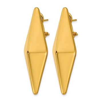 Herco 14K Polished Pointed Navette Omega Back Earrings — alternate view