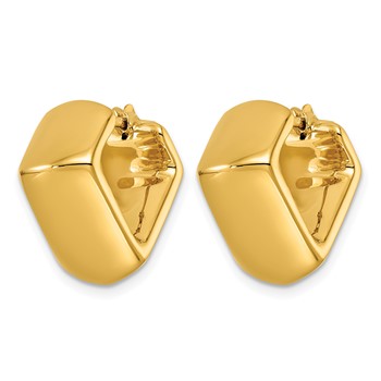 Herco 14K Polished 9.8mm Square Hoop Earrings — alternate view