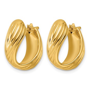 Herco 14K Polished Layered Twisted C-Hoop Earrings — alternate view