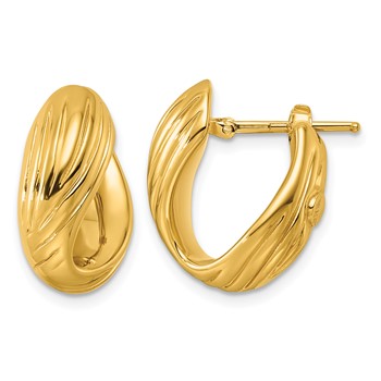 Herco 14K Polished Layered Twisted C-Hoop Earrings