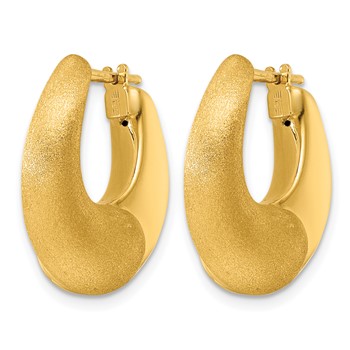 Herco 14K Polished and Satin Tapered Teardrop Hoop Earrings — alternate view