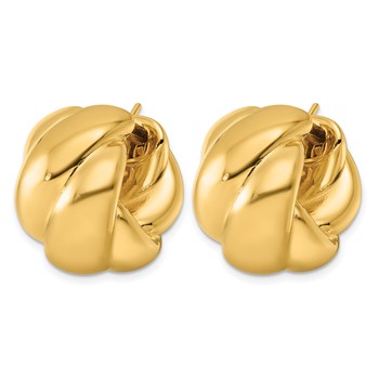 Herco 14K Polished Braided 16mm Huggie Hoop Earrings — alternate view