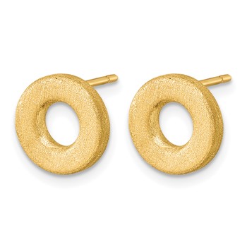 Herco 14K Brushed Open Circle Post Earrings — alternate view