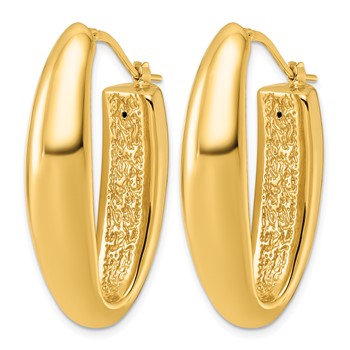 Herco 14K Polished Puffed Oval Hoop Earrings — alternate view