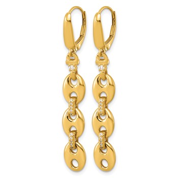 Herco 14K Polished Diamond Mariner Link Leverback Dangle Earrings — alternate view
