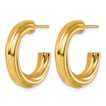 Herco 14K Polished 5mm Twisted Round Tube Post C-Hoop Post Earrings — alternate view