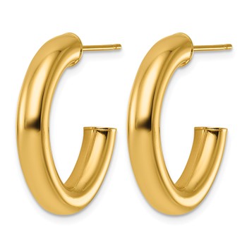 Herco 14K Polished 5mm Round Tube J-Hoop Post Earrings — alternate view
