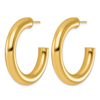 Herco 14K Polished 6mm Round Tube Post C-Hoop Post Earrings — alternate view