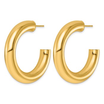 Herco 14K Polished 7mm Round Tube Post C-Hoop Post Earrings — alternate view