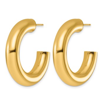 Herco 14K Polished 7mm Round Tube Post C-Hoop Post Earrings — alternate view