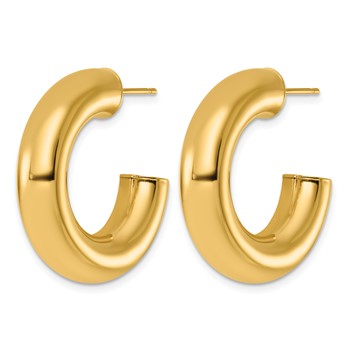 Herco 14K Polished 7mm Round Tube Post C-Hoop Post Earrings — alternate view