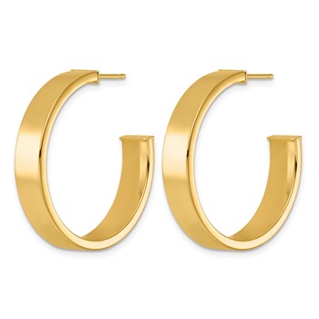 Herco 14K Polished 6x2mm Flat Tube Post C-Hoop Post Earrings — alternate view