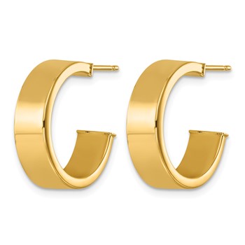 Herco 14K Polished 6x2mm Flat Tube Post C-Hoop Post Earrings — alternate view