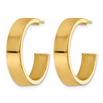 Herco 14K Polished 6x2mm Flat Tube Post C-Hoop Post Earrings — alternate view