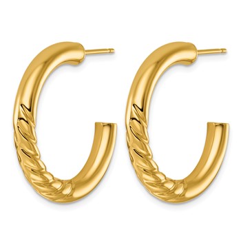 Herco 14K Polished and Twisted 4mm Post C-Hoop Post Earrings — alternate view