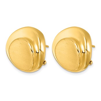 Herco 14K Polished and Brushed Omega Back Earrings — alternate view