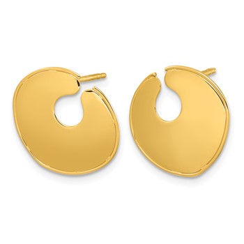 Herco 14K Polished Solid Disc Pendant Post Earrings — alternate view