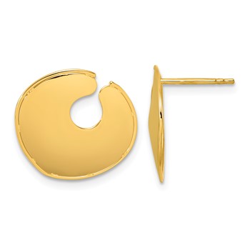 Herco 14K Polished Solid Disc Pendant Post Earrings