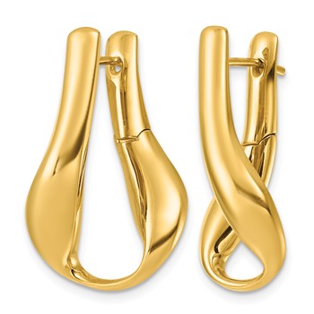 Herco 14K Polished Teardrop Hinged Hoop Earrings — alternate view