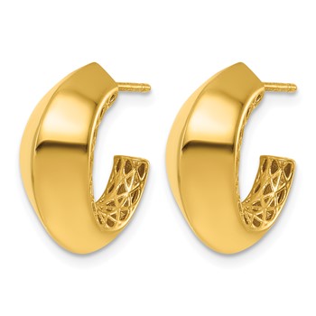 Herco 14K Polished Knife-edge C-Hoop Post Earrings — alternate view