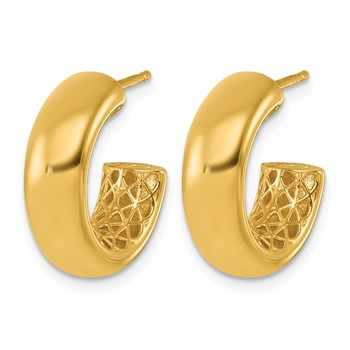 Herco 14K Polished 6mm C-Hoop Post Earrings — alternate view