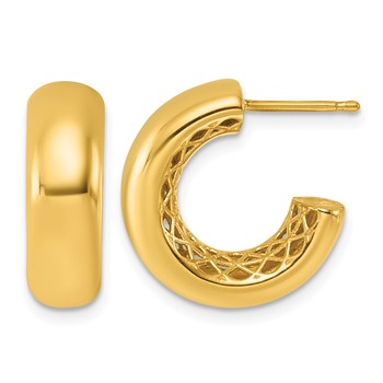 Herco 14K Polished 6mm C-Hoop Post Earrings