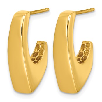 Herco 14K Polished Squared J- Hoop Post Earrings — alternate view