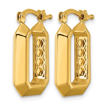 Herco 14K Polished 4.5mm Knife-Edge Rectangular Hoop Earrings — alternate view