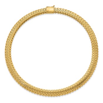 Herco 14K Polished Fancy Woven Link Collar Necklace — alternate view