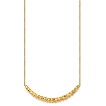 Herco 14K Polished Twisted Curved Bar w/2in Ext. Necklace — alternate view