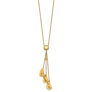 Herco 14K Polished Fancy Triple Teardrop 16in w/2in Ext. Necklace — alternate view