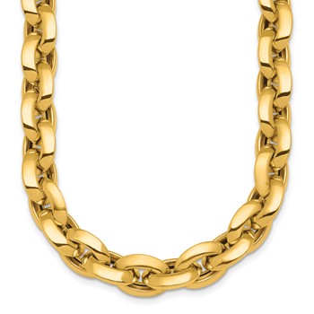 Herco 14K Polished Knife Edge 11.5mm Cable Link Necklace