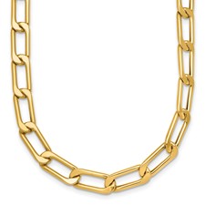 Image of Herco 14K Polished 6.8mm Enlongated Curb Link w/ 1in Ext. Necklace