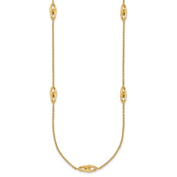 Herco 14K Polished Double Link Station Necklace — alternate view