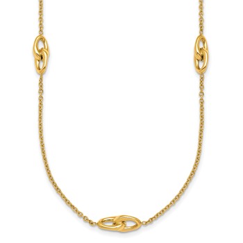 Herco 14K Polished Double Link Station Necklace